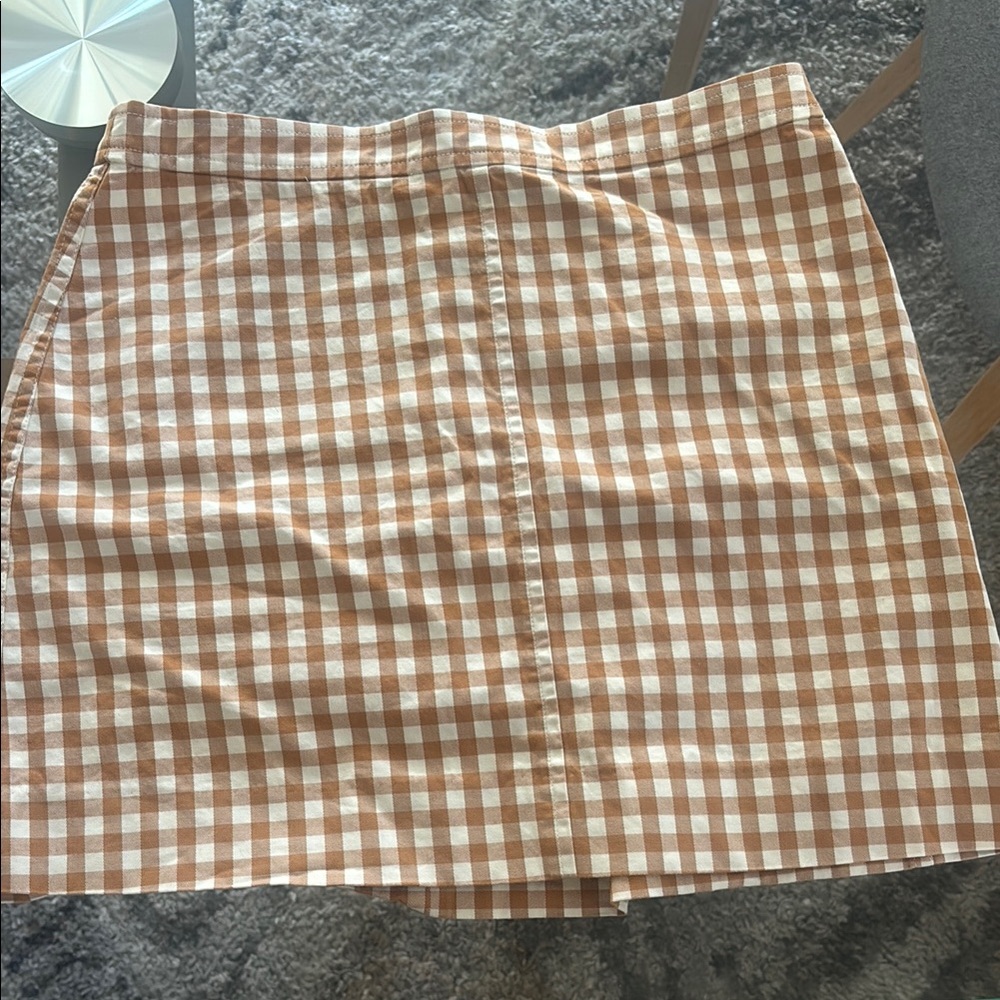 Brown and White Mini Pencil Skirt for Casual Wear